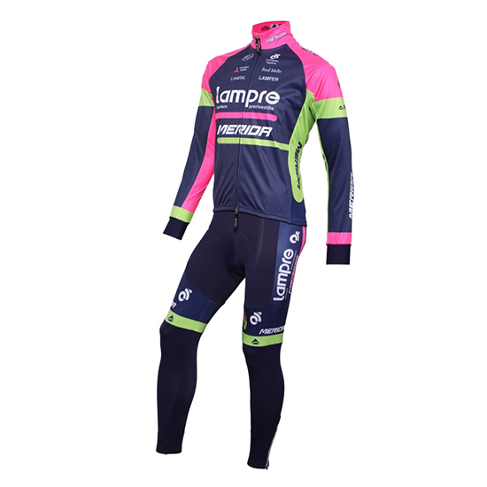 Maglia Lampre Manica Lunga 2016 blu e rosa