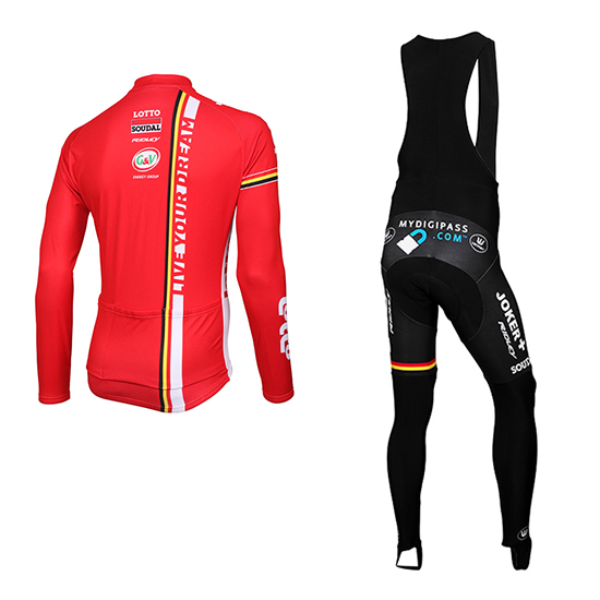 Maglia Lotto Soudal Manica Lunga 2015 rosso e bianco - Clicca l'immagine per chiudere