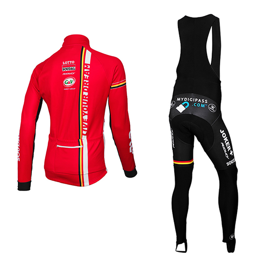 Maglia Lotto Soudal Manica Lunga 2015 rosso e nero