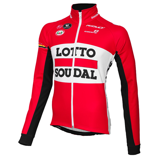 Maglia Lotto Soudal Manica Lunga 2015 rosso e nero