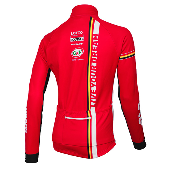 Maglia Lotto Soudal Manica Lunga 2015 rosso e nero