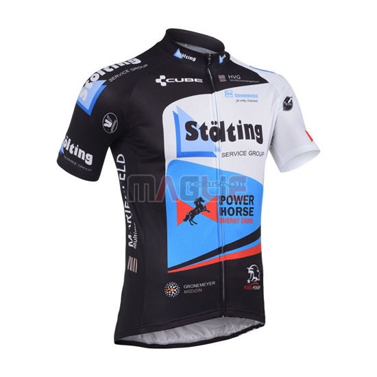 Maglia Stolting manica corta 2013 nero e celeste