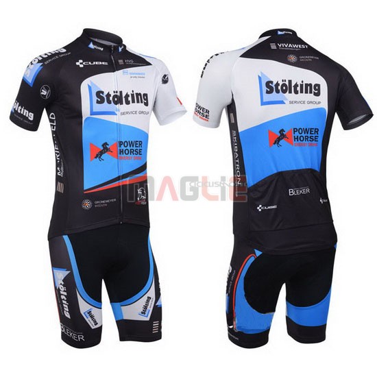 Maglia Stolting manica corta 2013 nero e celeste