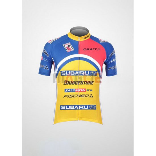 Maglia Subaru manica corta 2011 celeste e giallo