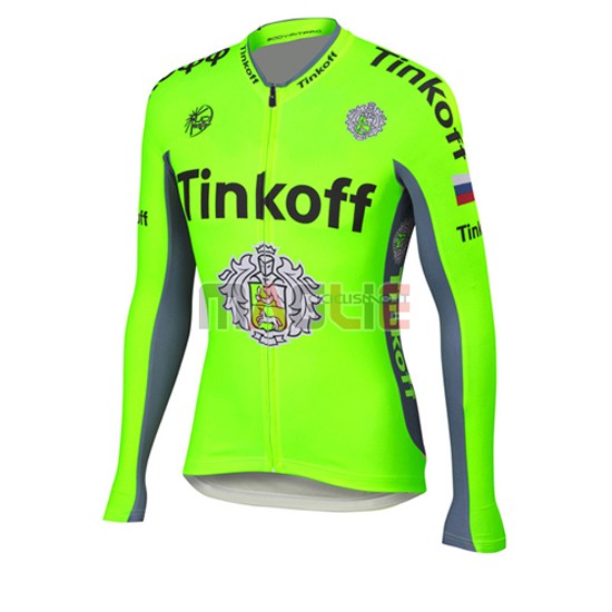 Maglia Saxo Bank manica lunga 2016 verde e grigio