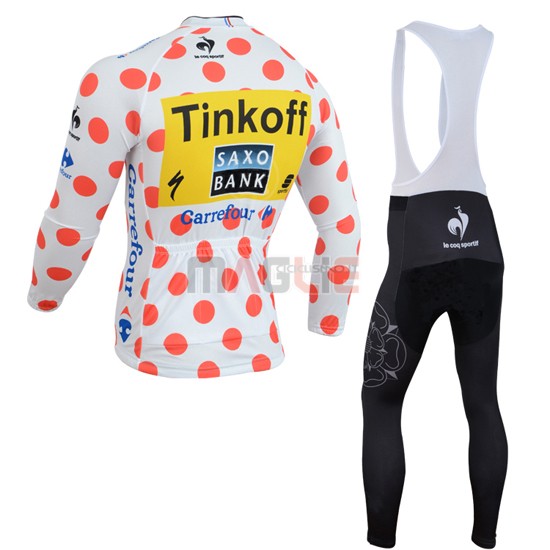 Maglia Tour de France SaxoBank manica lunga 2014 bianco e rosso