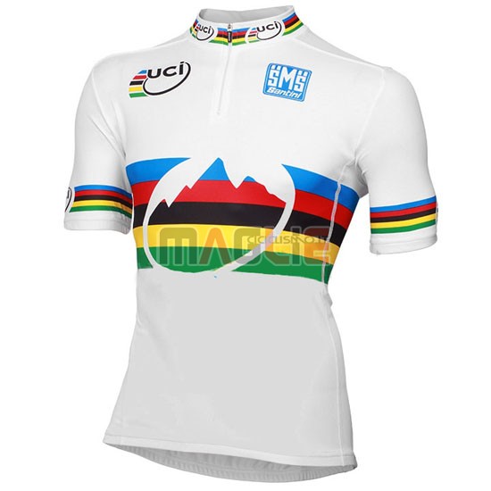 Maglia UCI manica corta 2016 bianco e blu