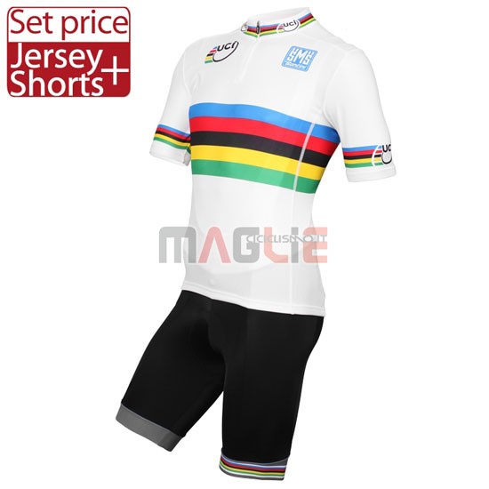 Maglia UCI manica corta 2016 bianco e giallo